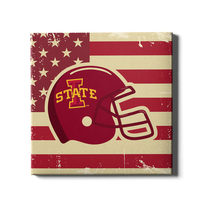 Iowa State Cyclones - Iowa State Stars and Stripes Helmet - College Wall Art #Canvas