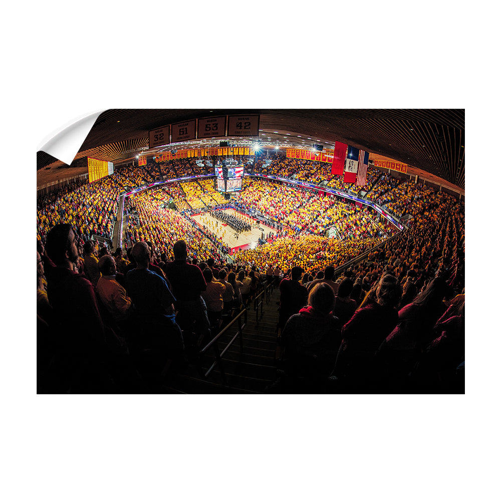 Iowa State Cyclones - Hilton Coliseum Fish Eye - College Wall Art #Canvas