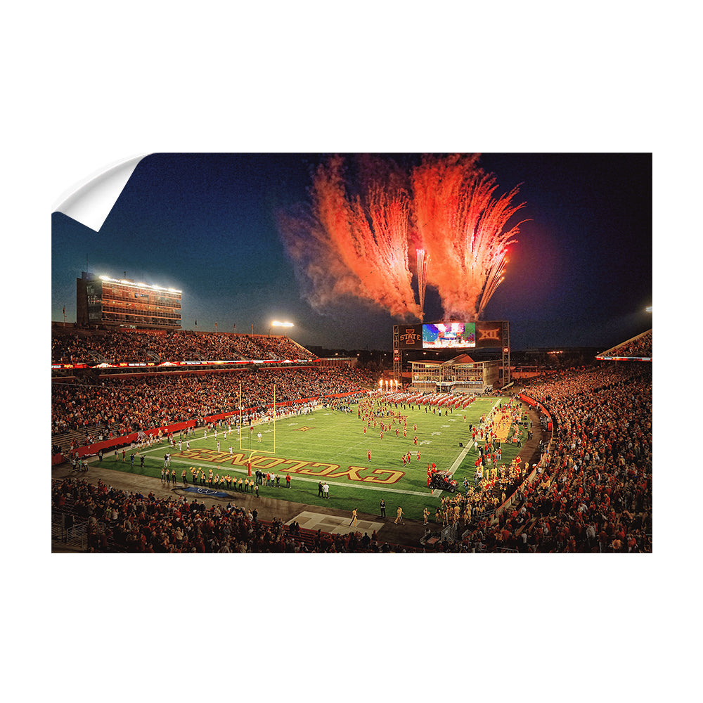 Iowa State Cyclones - Fireworks over Jack Trice Stadium - College Wall Art #Canvas