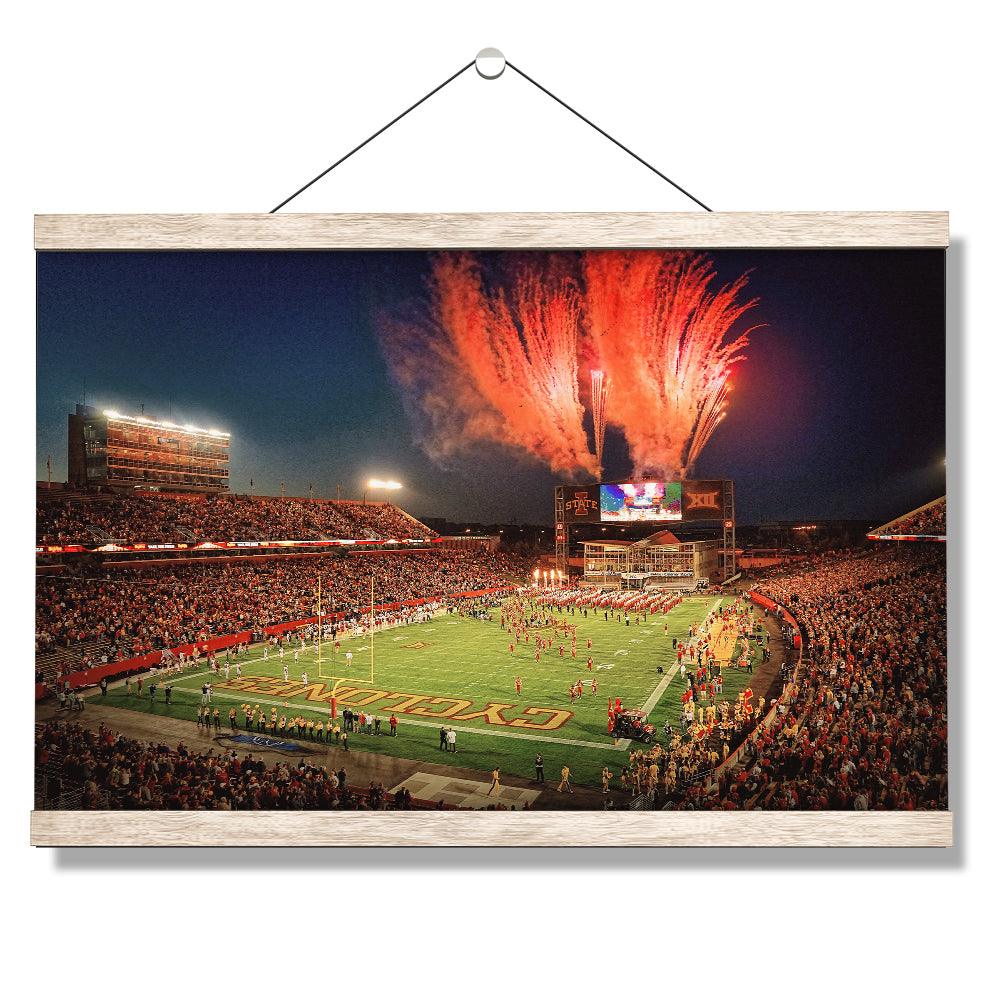 Iowa State Cyclones - Fireworks over Jack Trice Stadium - College Wall Art #Canvas