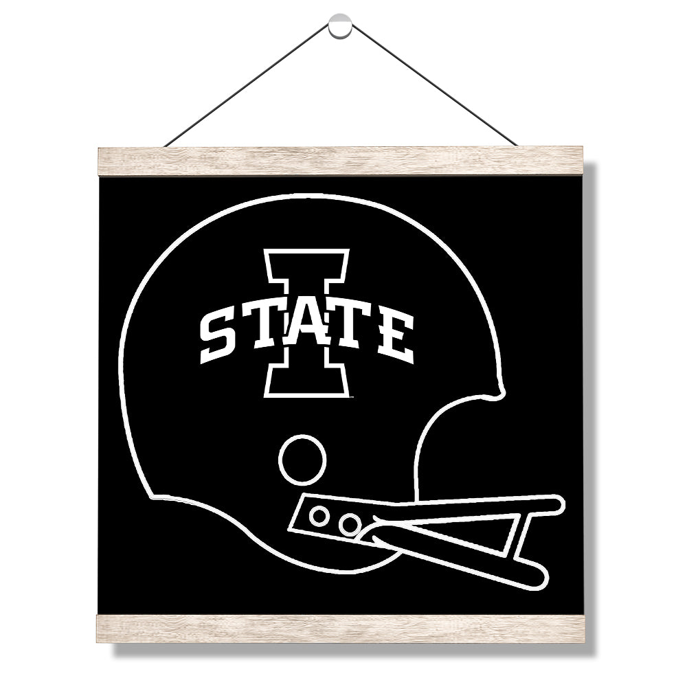 Iowa State Cyclones - Black White Helmet - College Wall Art #Canvas