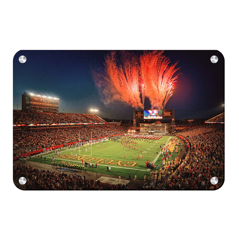 Iowa State Cyclones - Fireworks over Jack Trice Stadium - College Wall Art #Canvas