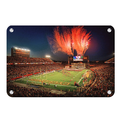 Iowa State Cyclones - Fireworks over Jack Trice Stadium - College Wall Art #Metal