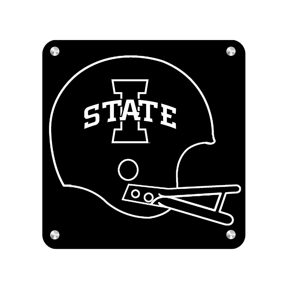 Iowa State Cyclones - Black White Helmet - College Wall Art #Canvas