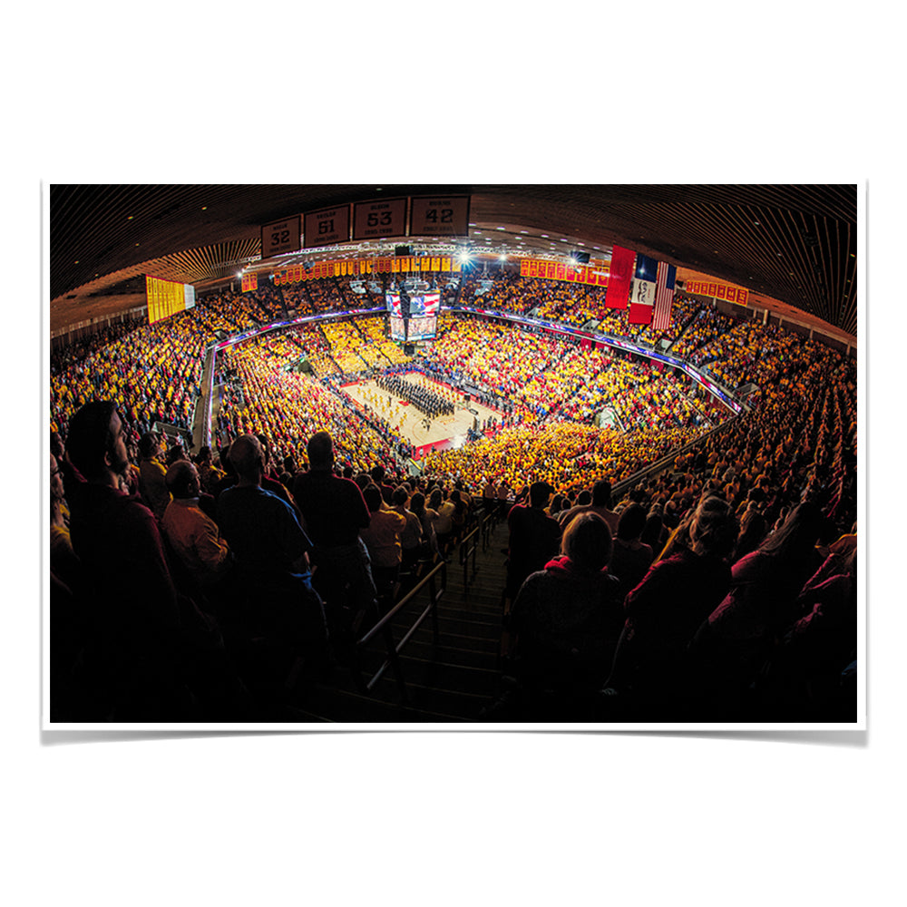 Iowa State Cyclones - Hilton Coliseum Fish Eye - College Wall Art #Canvas