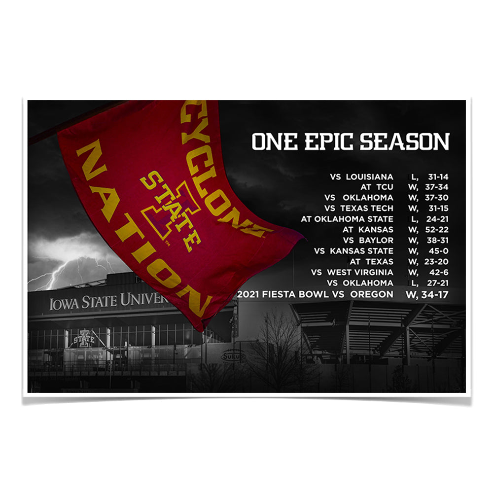 Iowa State Cyclones - One Epic Season - College Wall Art #Canvas