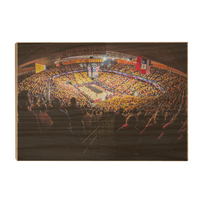 Iowa State Cyclones - Hilton Coliseum Fish Eye - College Wall Art #Wood