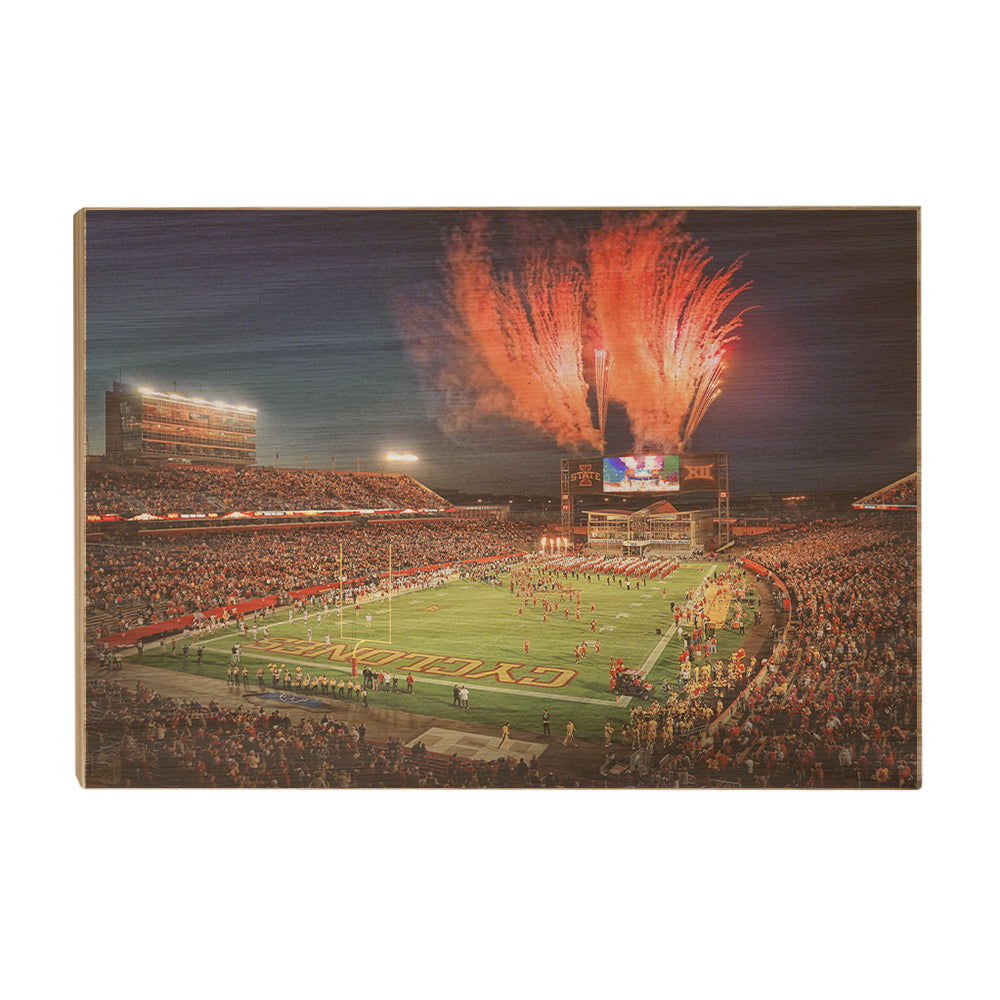 Iowa State Cyclones - Fireworks over Jack Trice Stadium - College Wall Art #Canvas