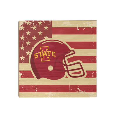 Iowa State Cyclones - Iowa State Stars and Stripes Helmet - College Wall Art #Wood