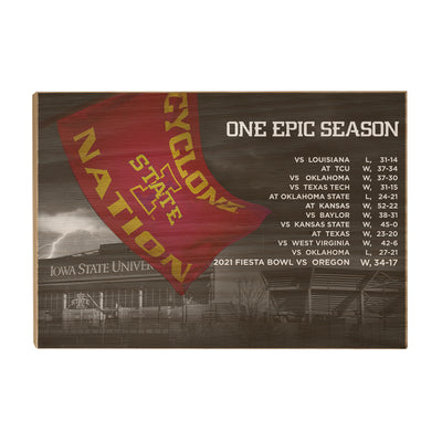 Iowa State Cyclones - One Epic Season - College Wall Art #Wood