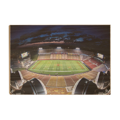 Iowa State Cyclones - Birds Eye View Jack Trice Stadium - College Wall Art #Wood