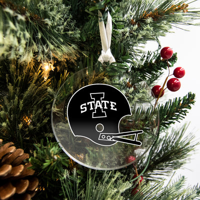 Iowa State Cyclones - Black White Helmet Ornament & Bag Tag