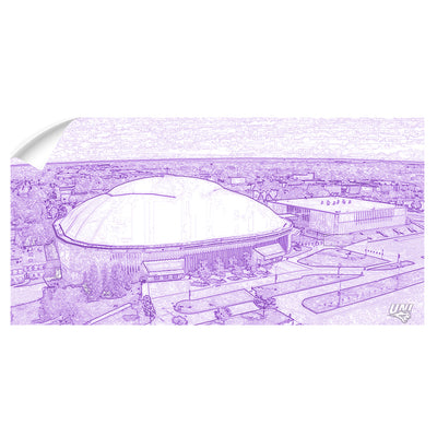 Northern Iowa Panthers - The Dome Sketch Panoramic - College Wall Art #Wall Decal