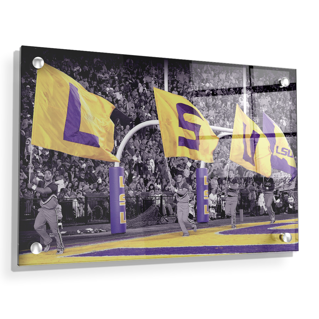 LSU Tigers - LSU Touchdown Flags - College Wall Art #Canvas