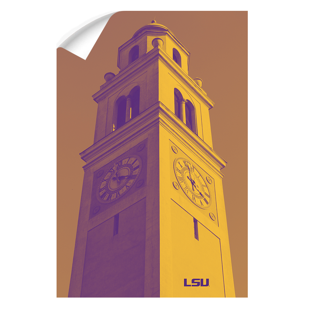 LSU Tigers - Memorial Tower Duotone - College Wall Art #Canvas