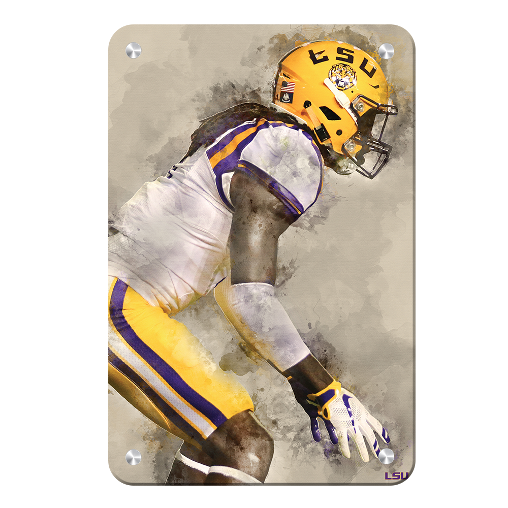 LSU Tigers - LSU Defense Watercolor - College Wall Art #Canvas