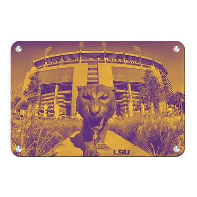 LSU Tigers - Tiger Stadium Duotone - College Wall Art #Metal