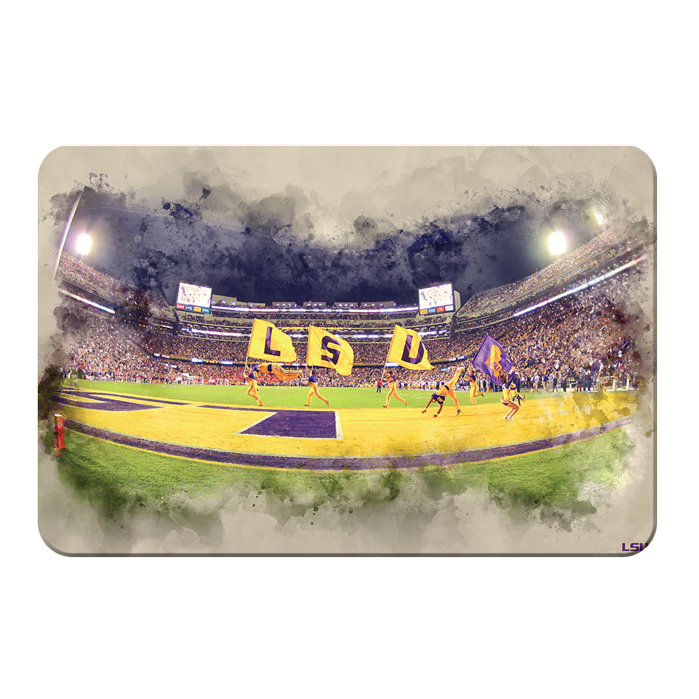 LSU Tigers - Tiger Stadium Watercolor - College Wall Art #PVC