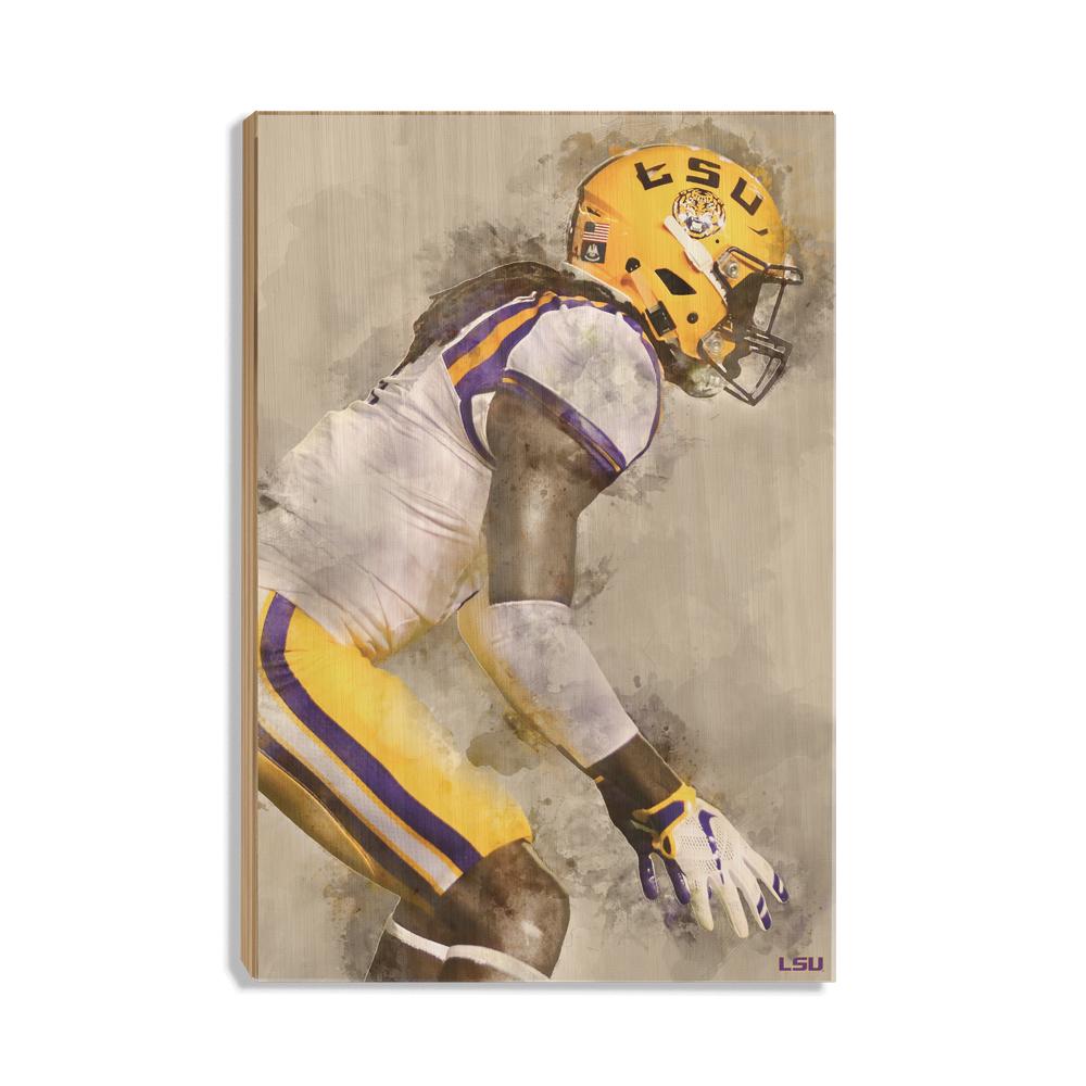 LSU Tigers - LSU Defense Watercolor - College Wall Art #Canvas