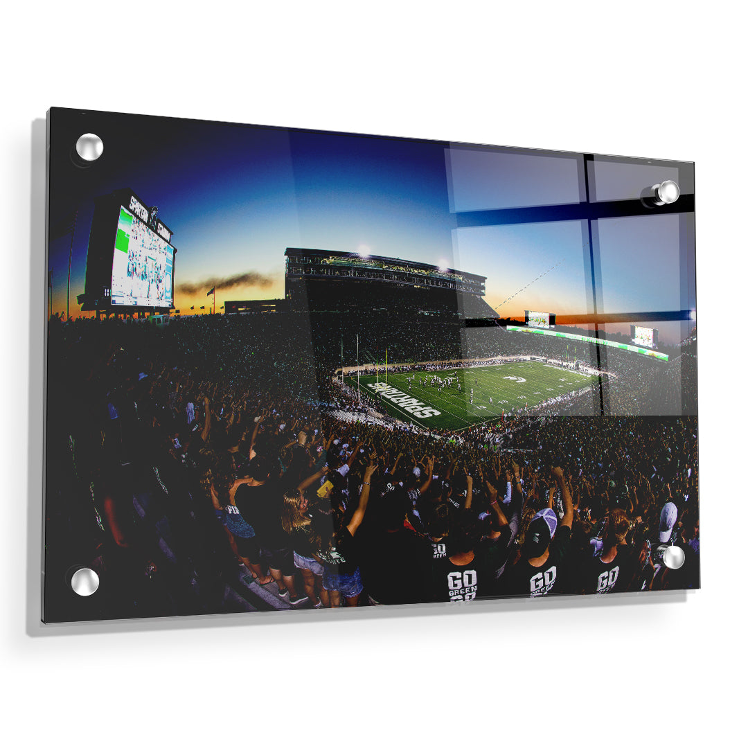 Michigan State - Go Green Go White - College Wall Art #Canvas