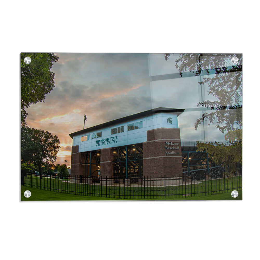 Michigan State - McLane Baseball Stadium Sunset - College Wall Art #Canvas