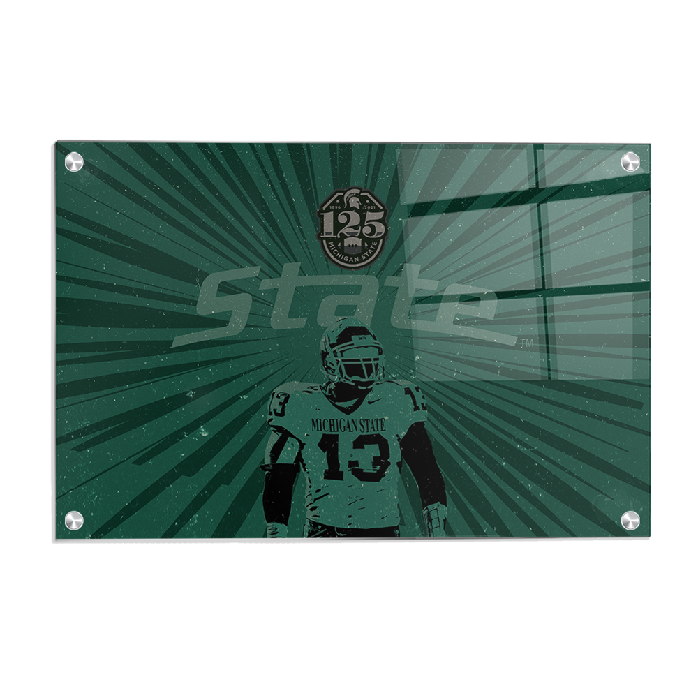 Michigan State Spartans - Retro State Football 125 Years - College Wall Art #Canvas