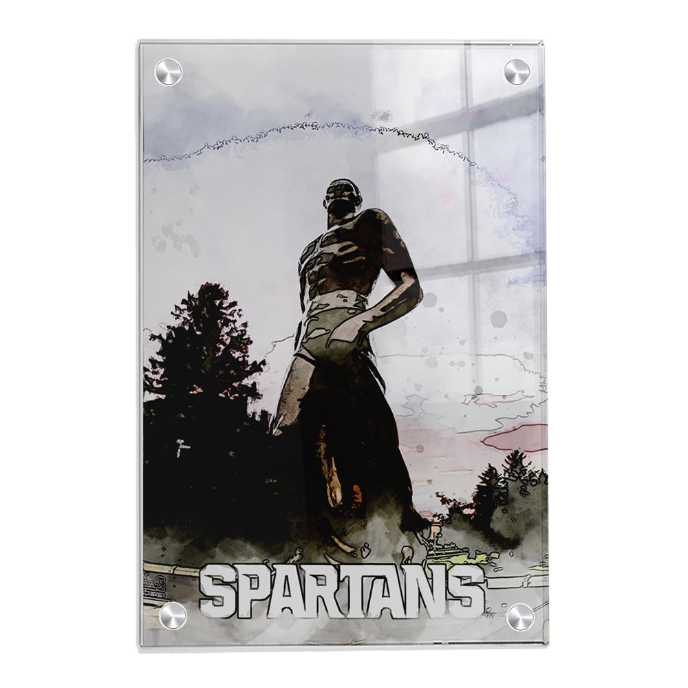 Michigan State - Spartans Watercolor - College Wall Art #Acrylic