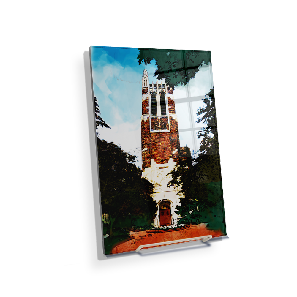 Michigan State - Beaumont Tower Watercolor - College Wall Art #Acrylic Mini