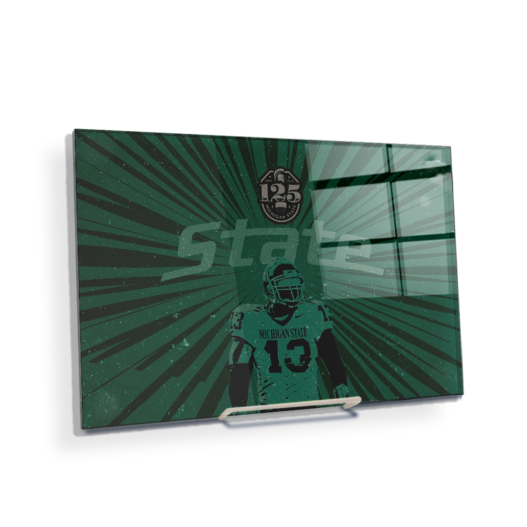 Michigan State Spartans - Retro State Football 125 Years - College Wall Art #Canvas