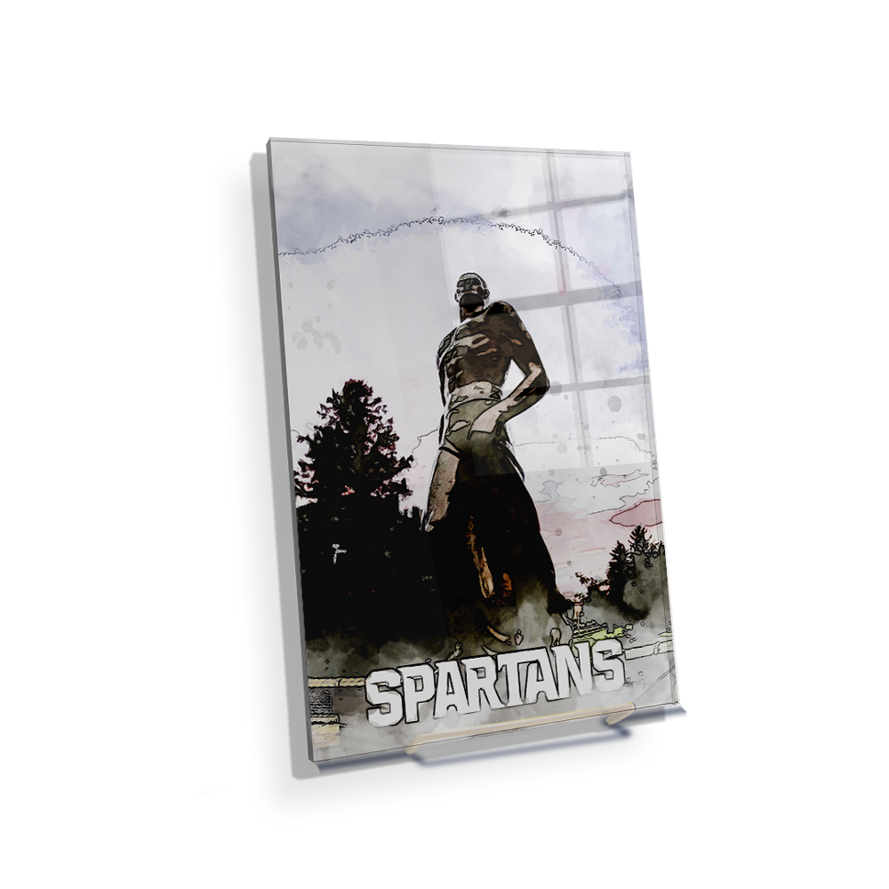 Michigan State - Spartans Watercolor - College Wall Art #Acrylic Mini