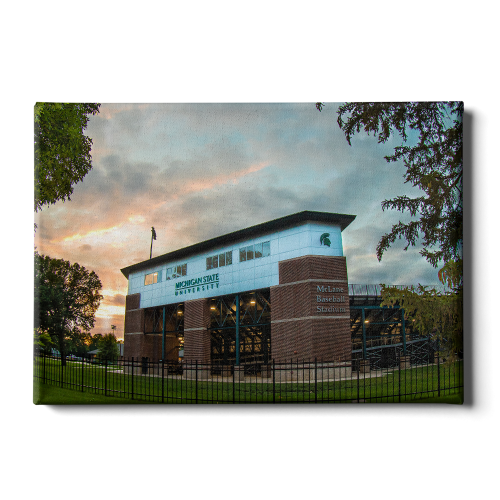 Michigan State - McLane Baseball Stadium Sunset - College Wall Art #Canvas