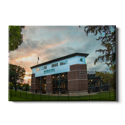 Michigan State - McLane Baseball Stadium Sunset - College Wall Art #Canvas