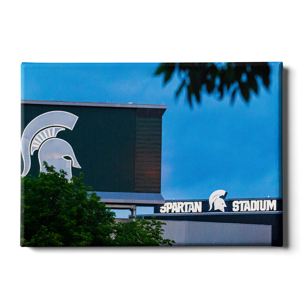 Michigan State - Spartan Stadium Lights - College Wall Art #Canvas