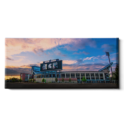 Michigan State - Sunset Spartan Stadium Panoramic - College Wall Art #Canvas