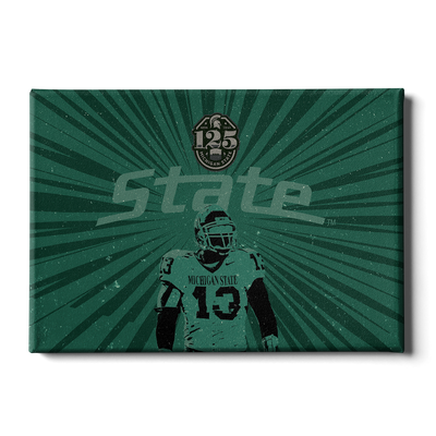 Michigan State Spartans - Retro State Football 125 Years - College Wall Art #Canvas