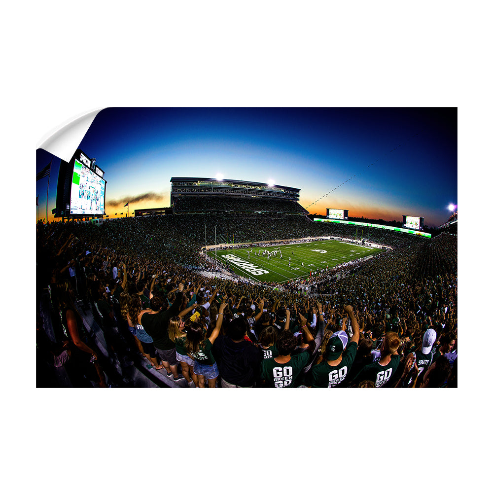 Michigan State - Go Green Go White - College Wall Art #Canvas