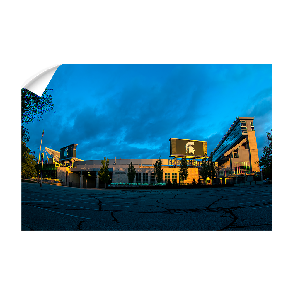 Michigan State - Golden Hour at Spartan Stadium - College Wall Art #Canvas