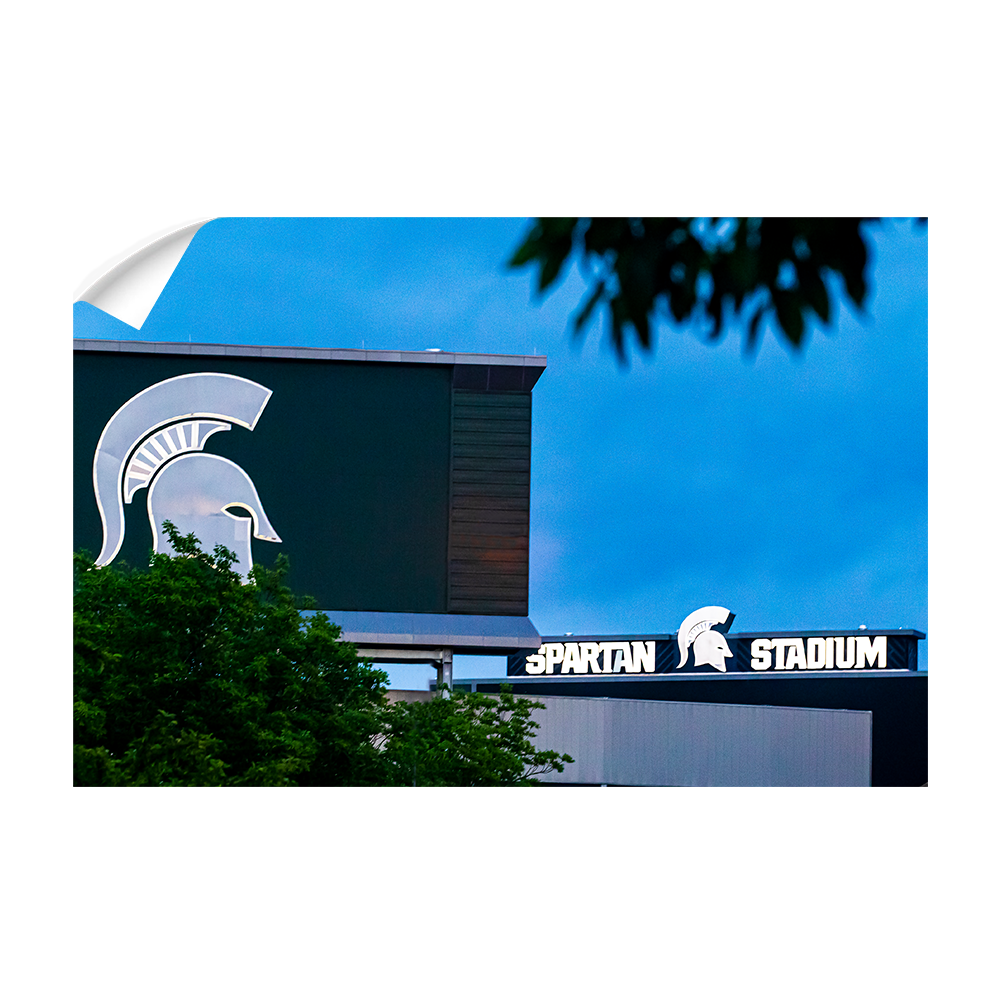 Michigan State - Spartan Stadium Lights - College Wall Art #Canvas