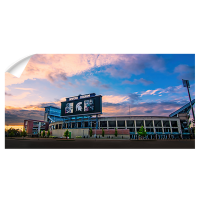 Michigan State - Sunset Spartan Stadium Panoramic - College Wall Art #Wall Decal