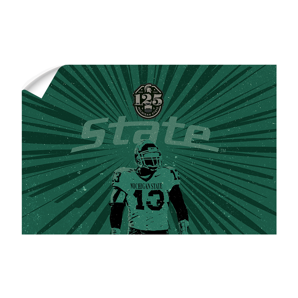 Michigan State Spartans - Retro State Football 125 Years - College Wall Art #Canvas