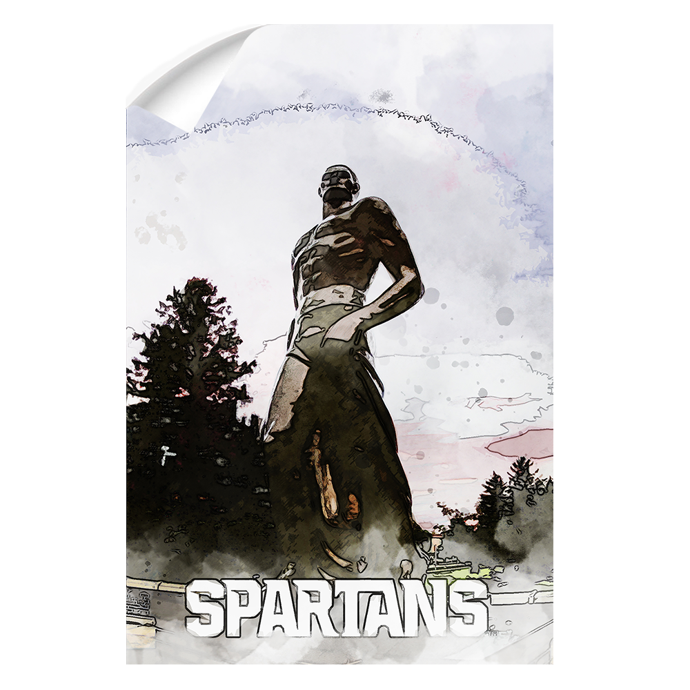 Michigan State - Spartans Watercolor - College Wall Art #Wall Decal