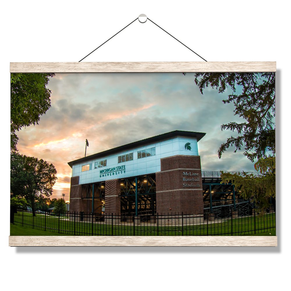 Michigan State - McLane Baseball Stadium Sunset - College Wall Art #Canvas