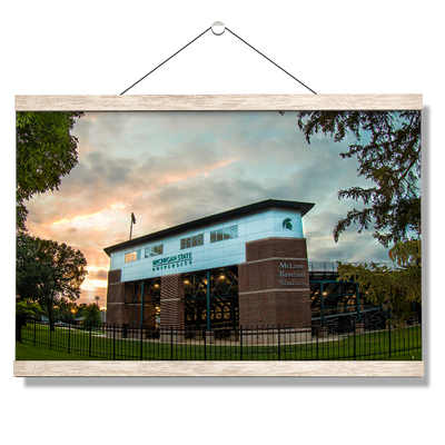 Michigan State - McLane Baseball Stadium Sunset - College Wall Art #Hanging Canvas