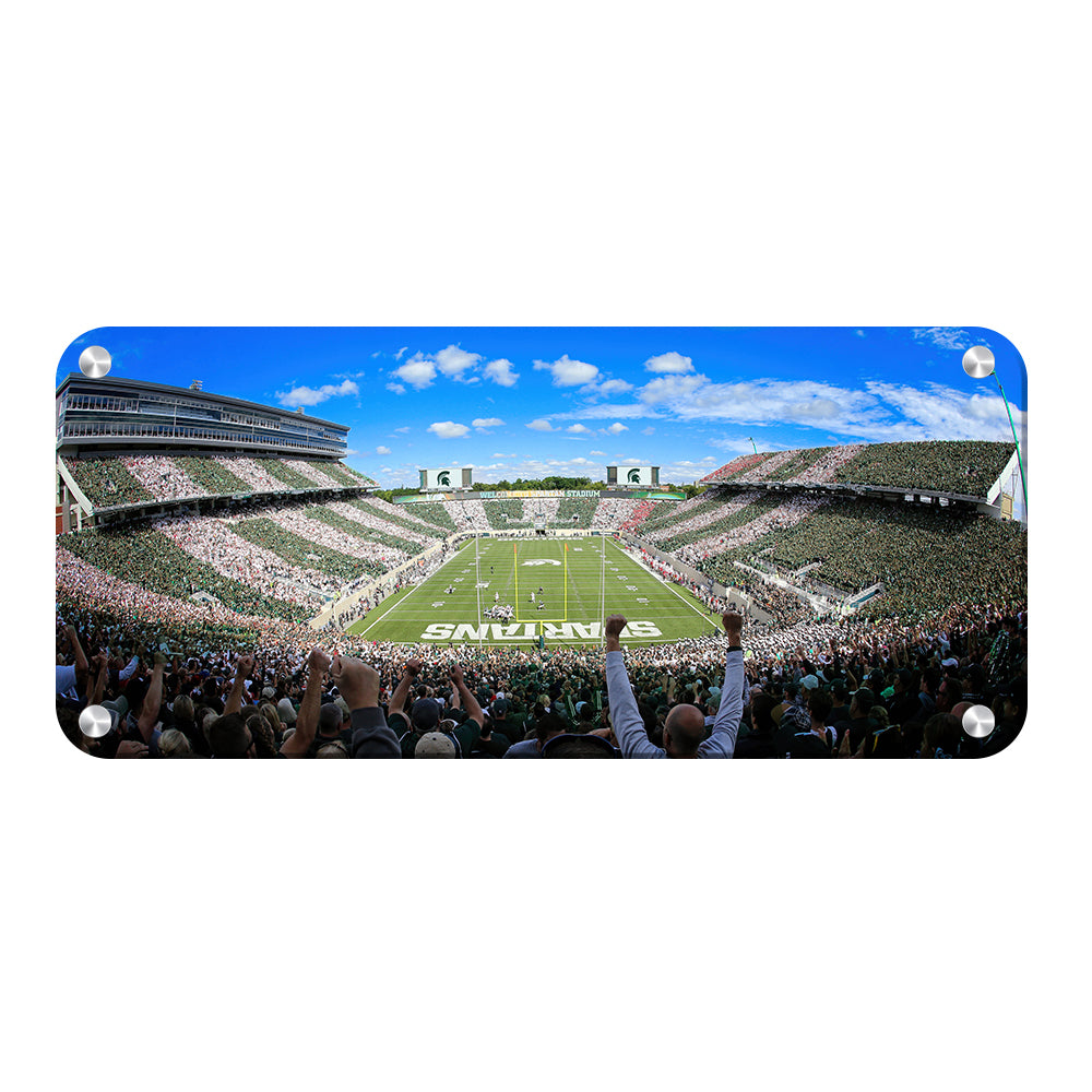 Michigan State - Spartan Stripe Out Pano - College Wall Art #Canvas