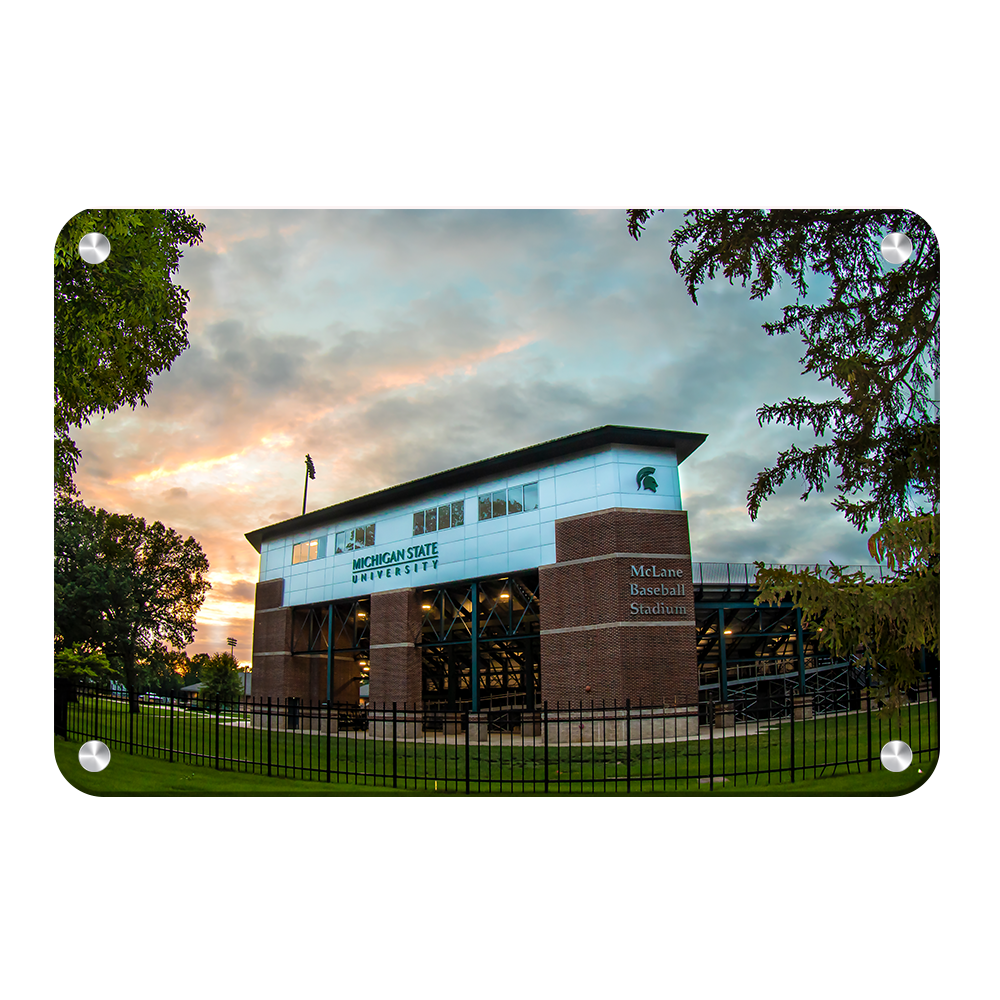 Michigan State - McLane Baseball Stadium Sunset - College Wall Art #Canvas