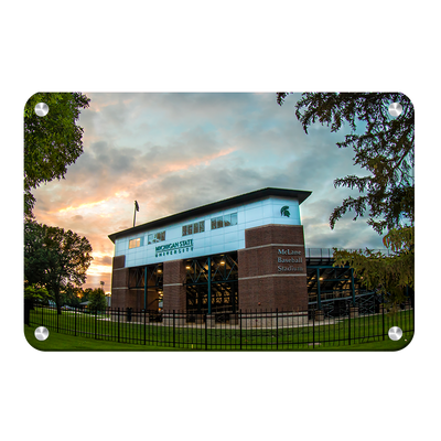 Michigan State - McLane Baseball Stadium Sunset - College Wall Art #Metal