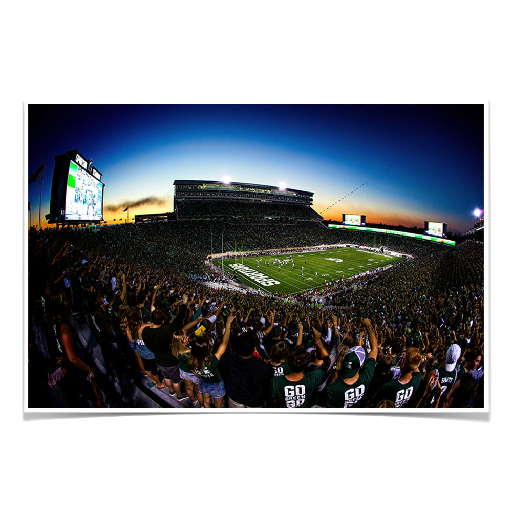 Michigan State - Go Green Go White - College Wall Art #Canvas