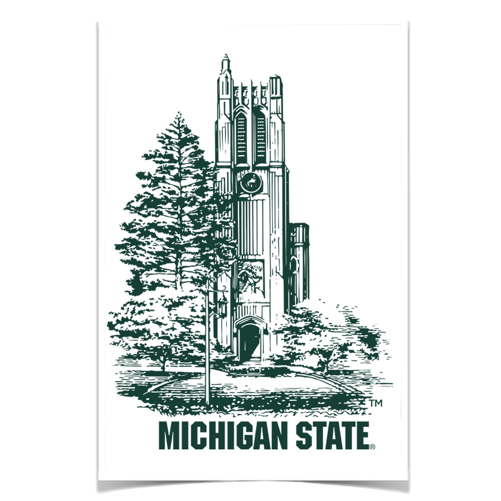 Michigan State - Beaumont Sketch - College Wall Art #Canvas