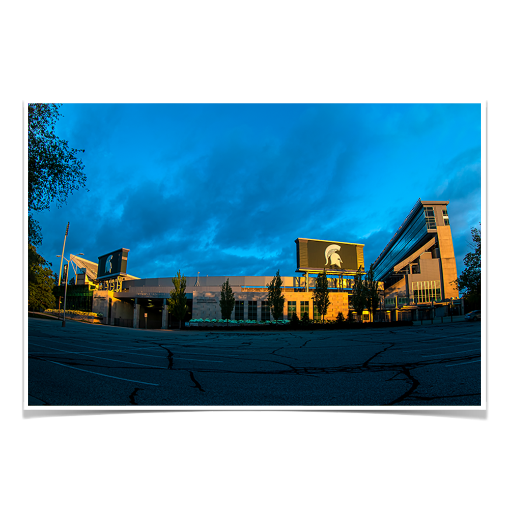 Michigan State - Golden Hour at Spartan Stadium - College Wall Art #Canvas