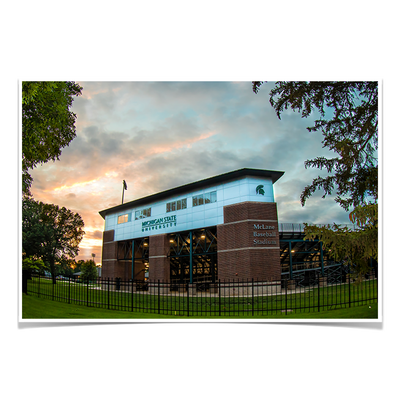 Michigan State - McLane Baseball Stadium Sunset - College Wall Art #Poster